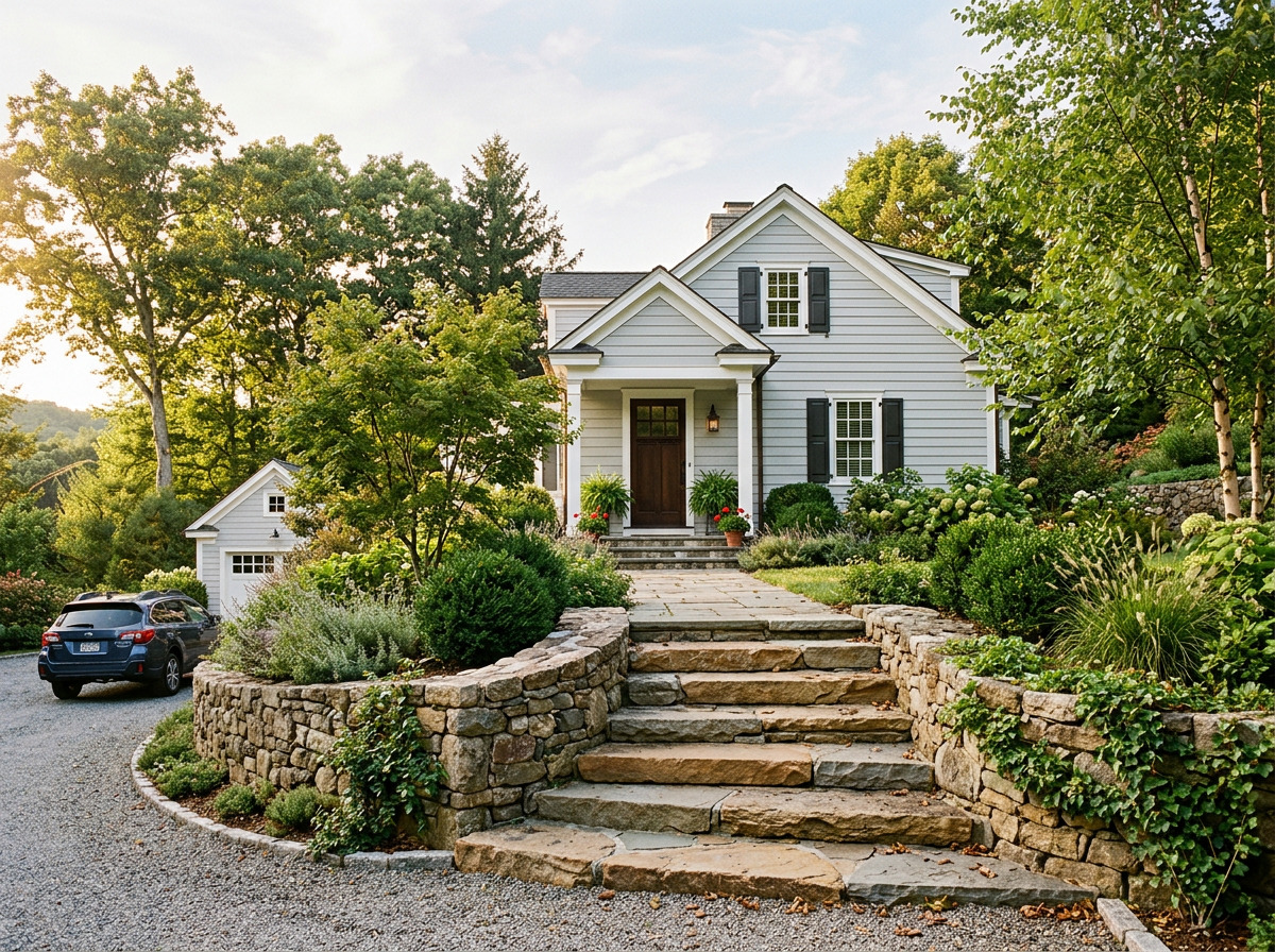 Concrete and stone steps